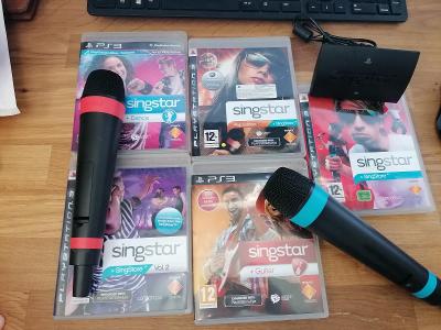 PS3 SingStar bezdrátový set - 2 x mikrofony + 5x hra - ZÁBAVA