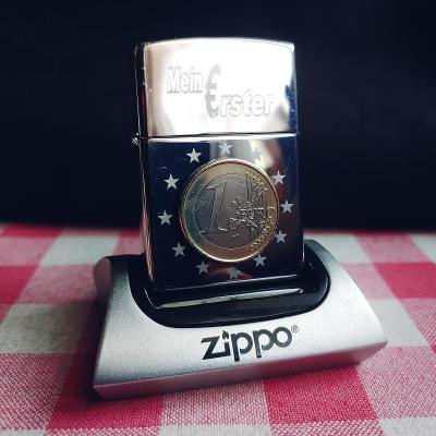 zapalovač Zippo - moje první Euro se skutečnou mincí - 2001 - použito