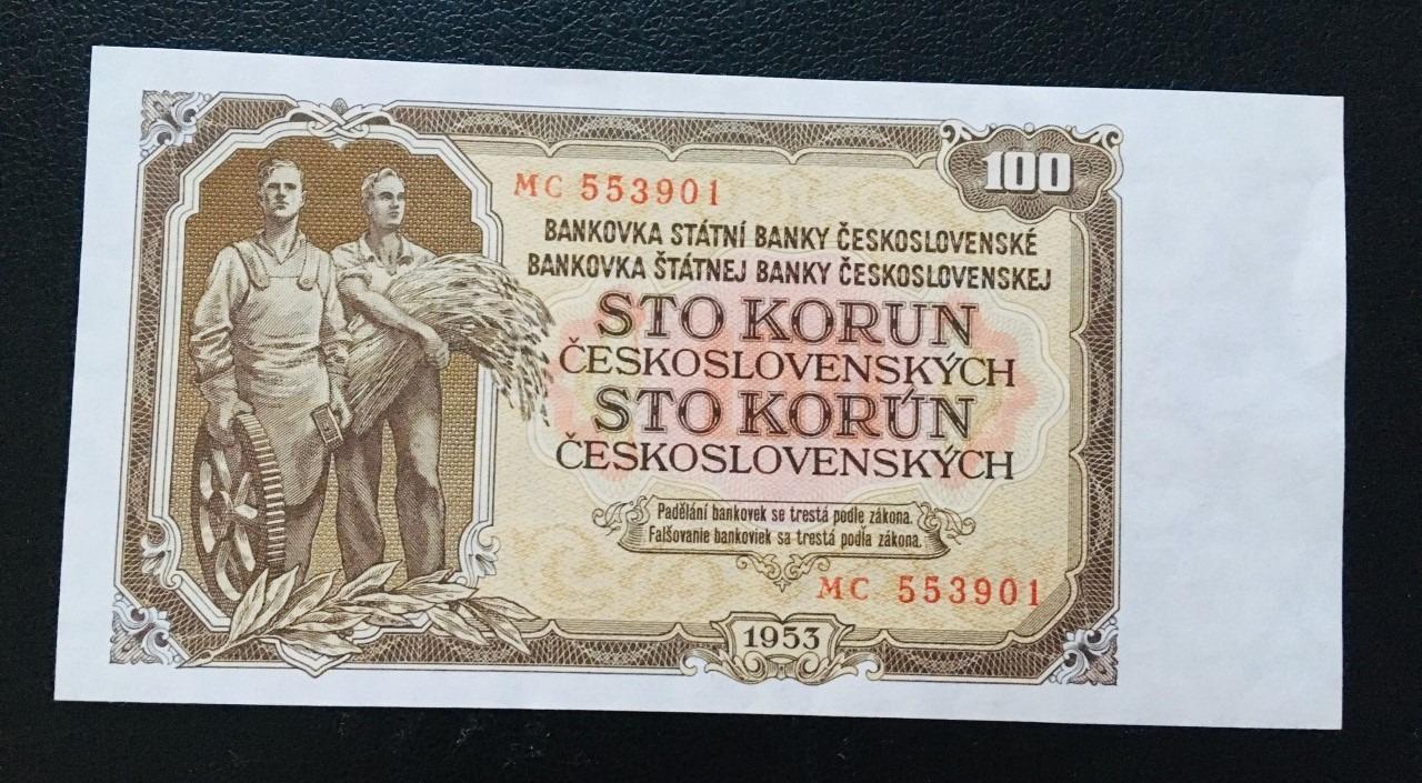 100 Kčs 1953 MC  jako nova - Bankovky