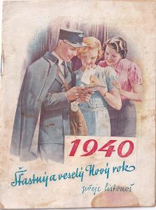Kalendář 1940, listonoš, J. Hrádek Uhlířské Janovice