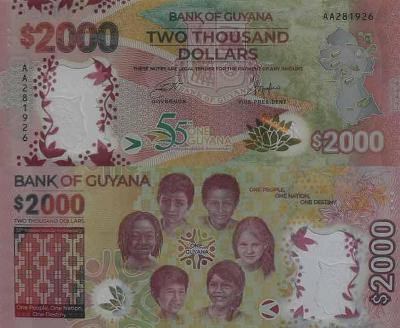 Guyana 2000 dollars P42  UNC