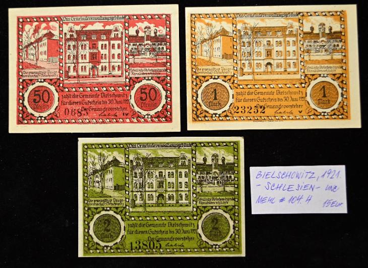 Německo - BIELSCHOWITZ-Schlesien, 1921. #104.4, UNC,serie/ N-28 - Sběratelství