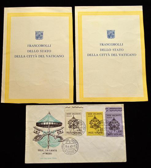 Vatikán, 1961/63. Výroční, MiNr.375-81,429-31, FDC, sestava / S-7c - Známky