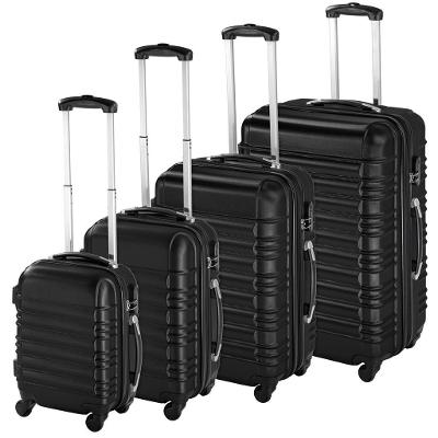 tectake 402024 skořepinové cestovní kufry sada 4ks - černá