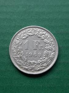 Švýcarsko 1 frank 1969
