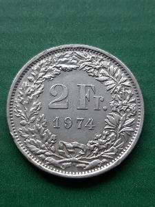 Švýcarsko 2 franky 1974