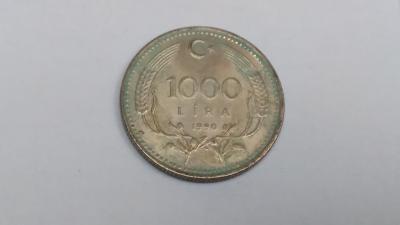1000 lira 1990 Turecko