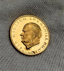 🏴󠁧󠁢󠁥󠁮Velmi vzácná unikátní zlatá medaile! W. Churchill , 1964, RR