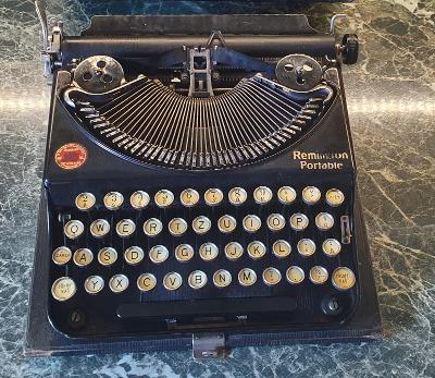 starožitný kufříkový psací stroj - REMINGTON PORTABLE USA