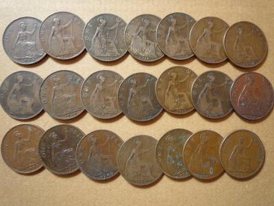 Anglie 21 Kusu 1 Penny 1903-1946