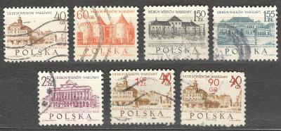 Polsko 1965 Mi 1600- Varšava 700 let 7 známek i přetisky hodnot, A5