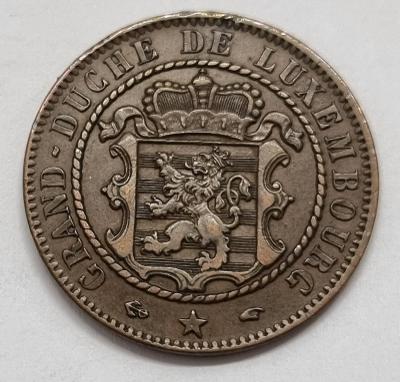 Luxembursko, Viliam III., 10 Centimes 1860 A, mimoriadna zachovalosť!