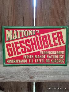 Reklamní plechová cedule Mattoni, dánský text