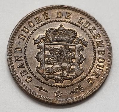 Luxembursko, Viliam III., 5 Centimes 1870, krásna patina, UNC!