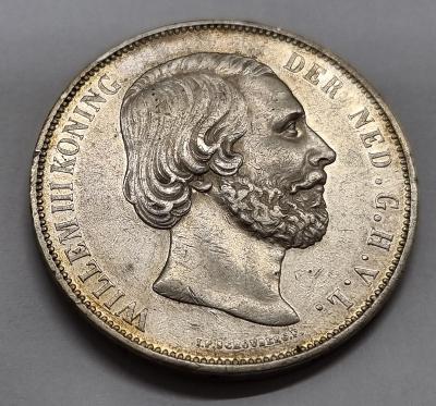 Holandsko, Viliam III., 2a1/2 Gulden 1872, mimoriadna zachovalosť!