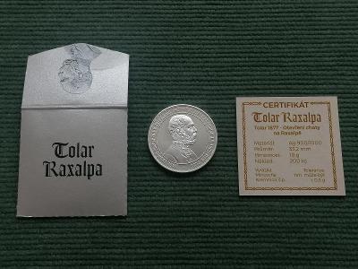 Tolar Raxalpa 1877/2021, Ag 900, 19g, 33,2mm, 200 kusů, vyprodáno