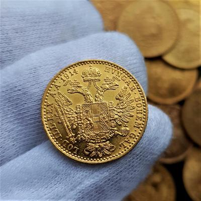 Zlatý Dukát 1914, František Josef I. zlatá mince  