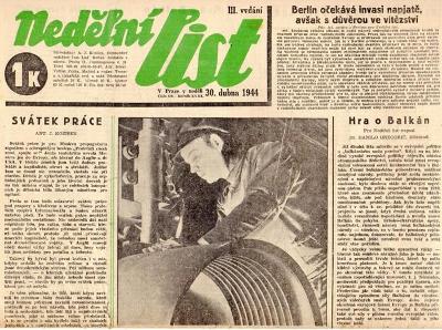 Noviny Nedělní list, XVIII/119, 1944