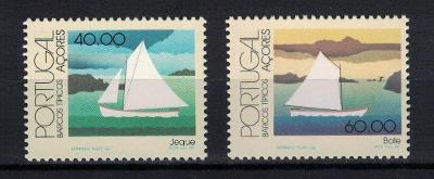 Azory 1985 kompletní série "Typical boats in the Azores"