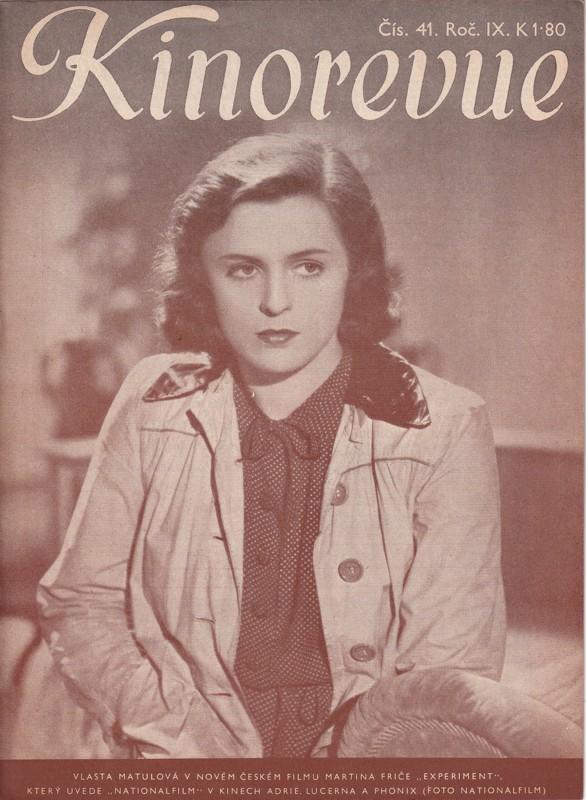 Časopis Kinorevue, Vlasta Matulová, 1943 - Starožitnosti a umění