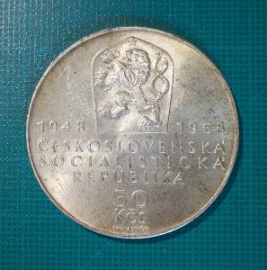 Stříbrná mince 50 Kčs – 50. výročí vzniku Československa 1968