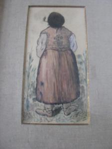 Kašpar Adolf   Muž s dýmkou  kolor. kresba