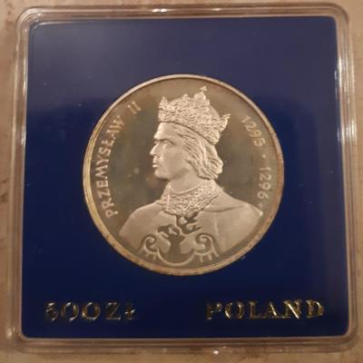 Polsko, 500 zlotých 1985 Král Přemyslav II v etuji