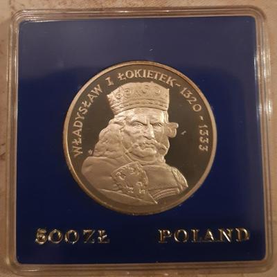 Polsko, 500 zlotých 1986 Král Vladislav I.  Lokýtek v etuji
