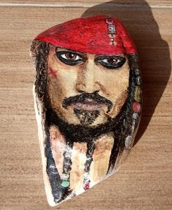 Malovaný kámen Jack Sparrow