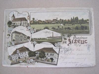Žíželice Kolín,litografie,továrna ...1900DA 
