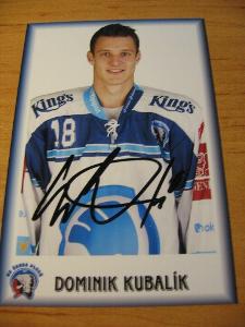 Dominik Kubalík - HC Plzeň - orig. autogram