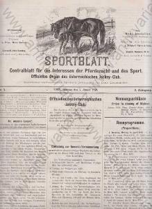 Sportblatt, I. Jahrgang kompletní 1. ročník 1870