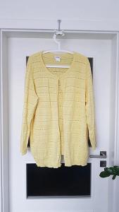 Paola žlutý svetr s ažurovým vzorem, vel.52