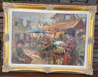 Obraz-Na trhu- Španělský malíř