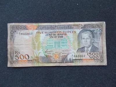 Mauritius Mauricius ostrov 500 Rupií Rupie Afrika bankovka numismatika