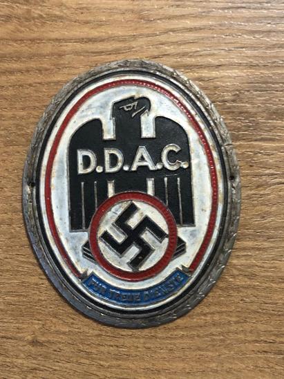 Německá plaketa DDAC z 2. světové války. - Vojenské sběratelské předměty