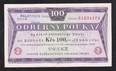 VELMI VZÁCNÝ 100 BON 1973 PALATINUS ZURICH - Z - UNC!! 
