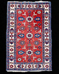 Kavkazský ručně vázaný koberec, starožitný Dagestán, 1900, 100x152 cm