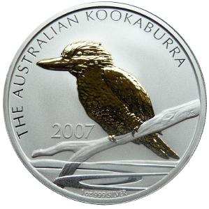 Austrálie 1 Dollar 2007 Kookaburra 1 OZ Ag 999 BU čMŘ01