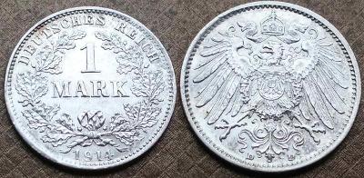 Prusko Císařství 1 Marka , Mark 1914  D  Mnichov  kvalitní stříbro !
