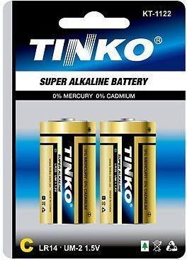Baterie TINKO 1,5V C(LR14) alkalická, balení 2ks v blistru