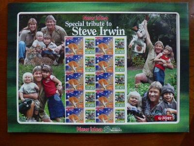 AUSTRÁLIA - LIMITOVANÉ VYDANIE - Steve Irwin - Posledný aršík - !!!