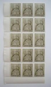 Maďarsko 1939 známka katedrály 50f blok 15 známek neražené svěží
