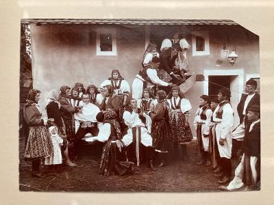 Václ. Bartoň - Na svatbě (1906) 4 orig. fotografie, Uh.Hradište/Derfle