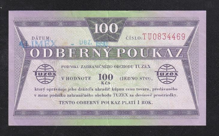 VZÁCNÝ 100 BON 1990 ALIMEX - STAV 1- - Bankovky