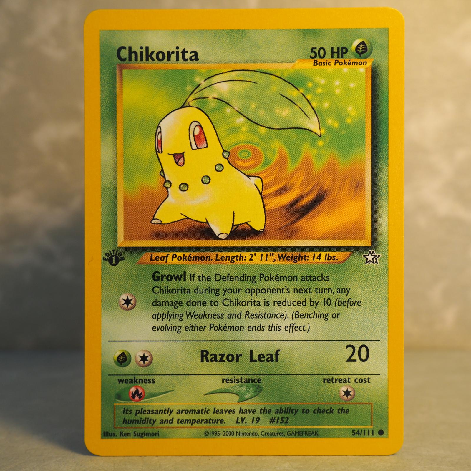 Pokémon TCG - 1st edition Chikorita 54/111 (Neo Genesis 2000) | Aukro