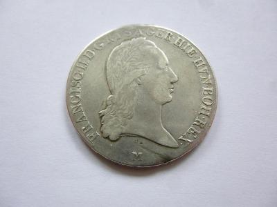 Tolar 1800 M, Milán, František I., stříbro, Ag
