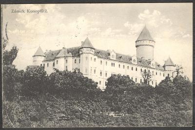 Zámek Konopiště 1928 celkový pohled, Benešov nakladatel Zuna Vinohrady