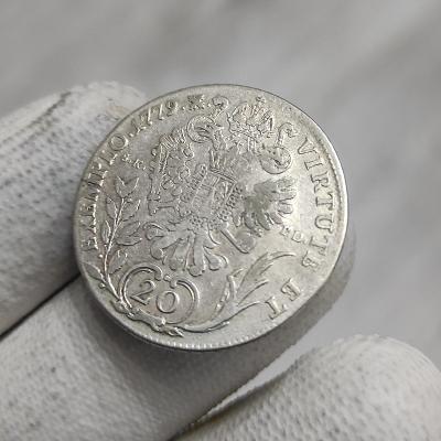 20 Krejcar 1779 B vzácný - Stříbrná mince 