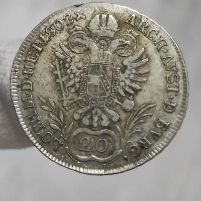 20 Krejcar 1802 A vzácný - Stříbrná mince 